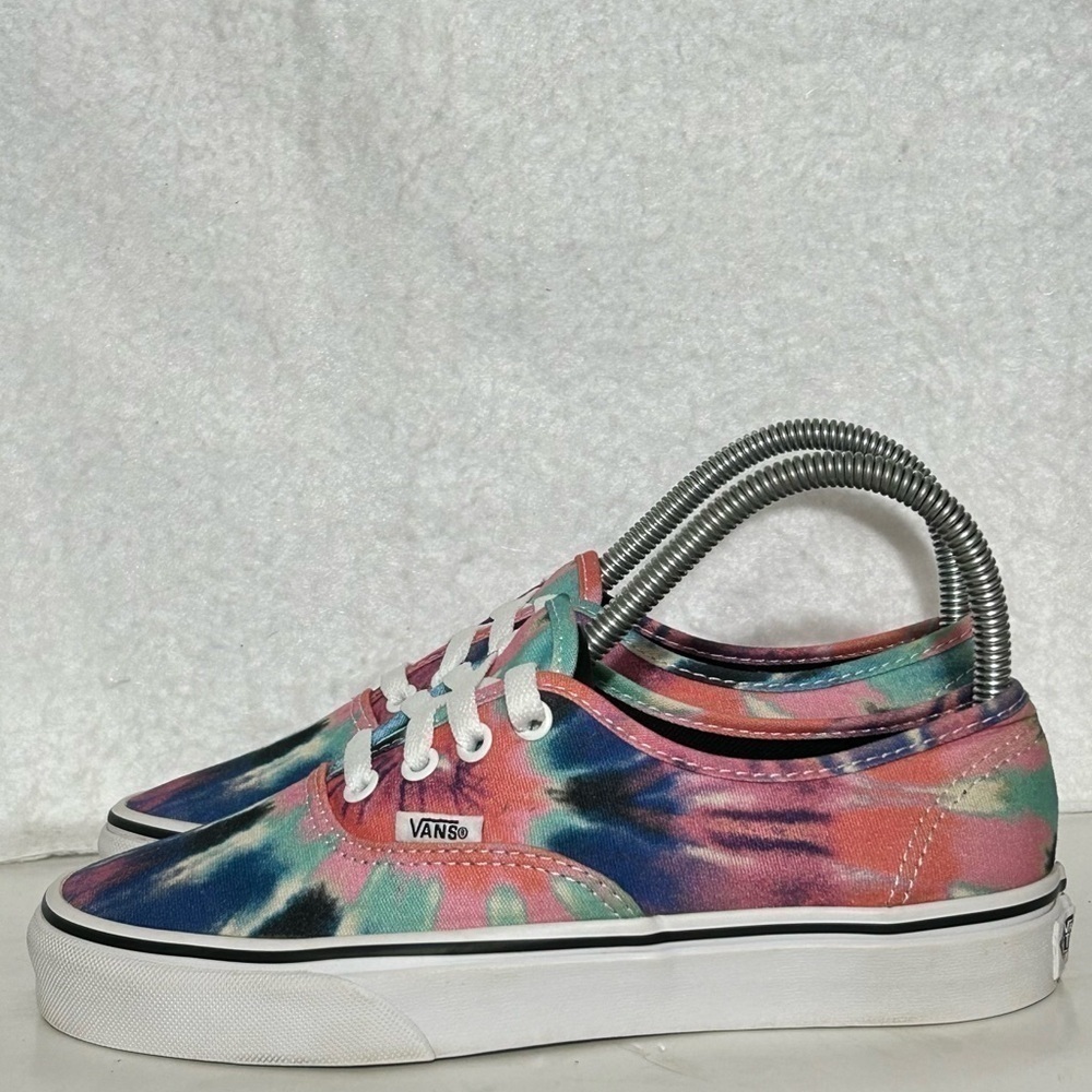 Vans Womens Authentic Tie Dye Blue/Pink OffTheWall Canvas Sneakers Shoes SZ US 7 - Picture 2 of 11